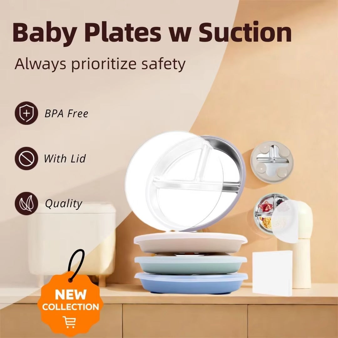 17-Piece Baby Led Weaning Set – Food-Grade Silicone Feeding Kit for Babies | Suction Bowl, Divided Plate, Bib, Sippy Cup & Utensils