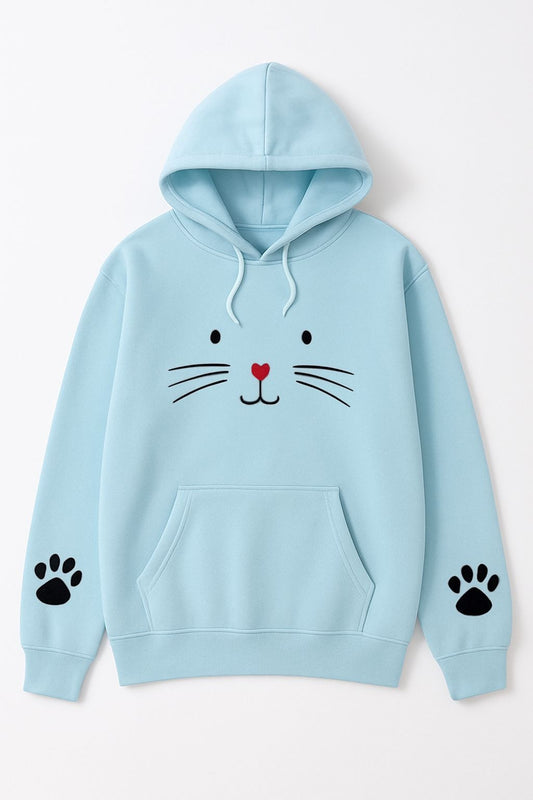 Cute Cat Face Hoodie for Women – Soft, Cozy & Stylish Winter Wear