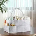 Premium Felt Baby Diaper Caddy Organizer – Large Capacity, Portable Nursery Storage Basket