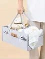 Premium Felt Baby Diaper Caddy Organizer – Large Capacity, Portable Nursery Storage Basket