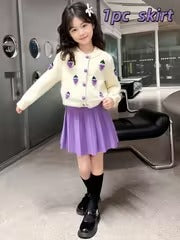 Lavender Pleated Skirt for Girls – Soft, Stylish & Comfortable Kids Wear