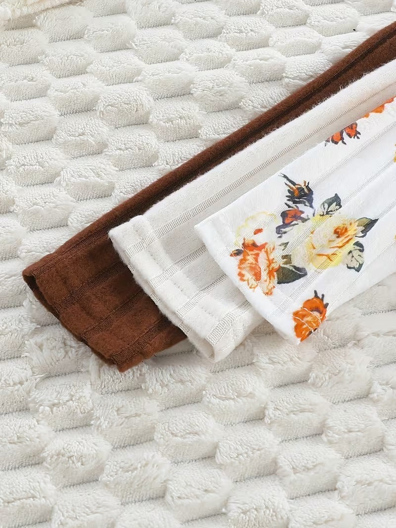 Girls' Ribbed Knit Long Sleeve Dress - Floral, Heart Print & Solid Colors | Cozy & Stylish Toddler Kids Dresses"