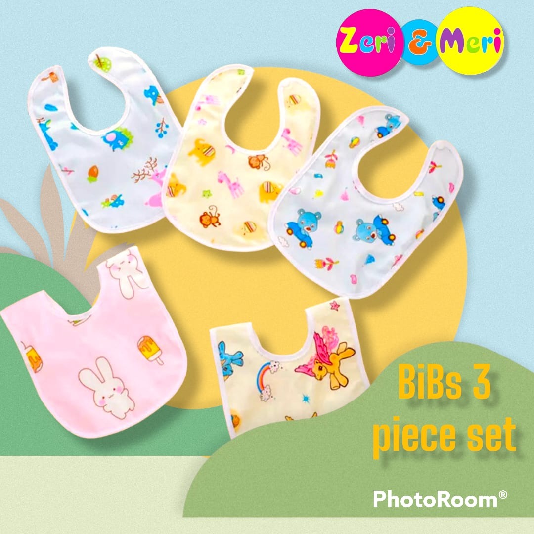 Baby Waterproof Bibs – Soft & Washable Feeding Bibs for Newborns (3-Piece Set)