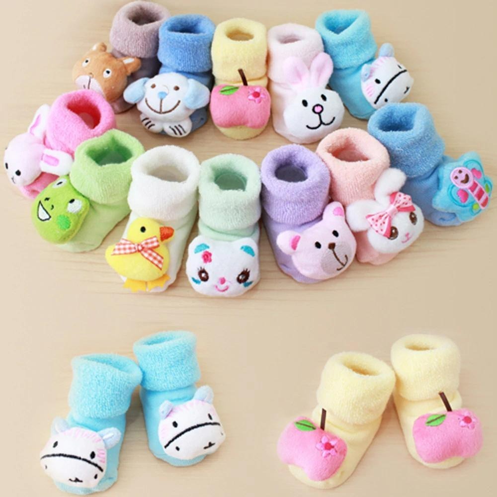 Soft Baby Booties – Pack of 5 | Newborn Warm Socks with Cute Cartoon Designs