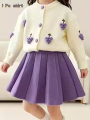 Lavender Pleated Skirt for Girls – Soft, Stylish & Comfortable Kids Wear