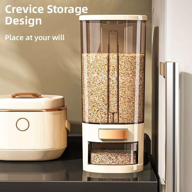 Automatic Push-Button Rice Dispenser with Airtight Seal - 12L/22L Grain & Food Storage Container"