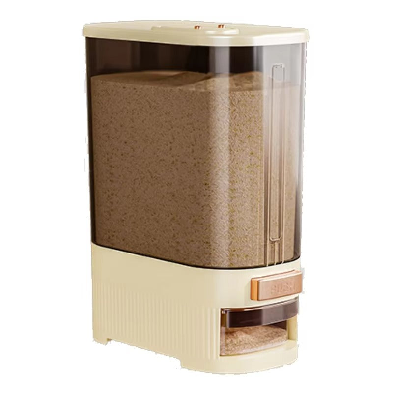 Automatic Push-Button Rice Dispenser with Airtight Seal - 12L/22L Grain & Food Storage Container"